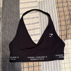 Gymshark Black Halter Sports Bra- reversible